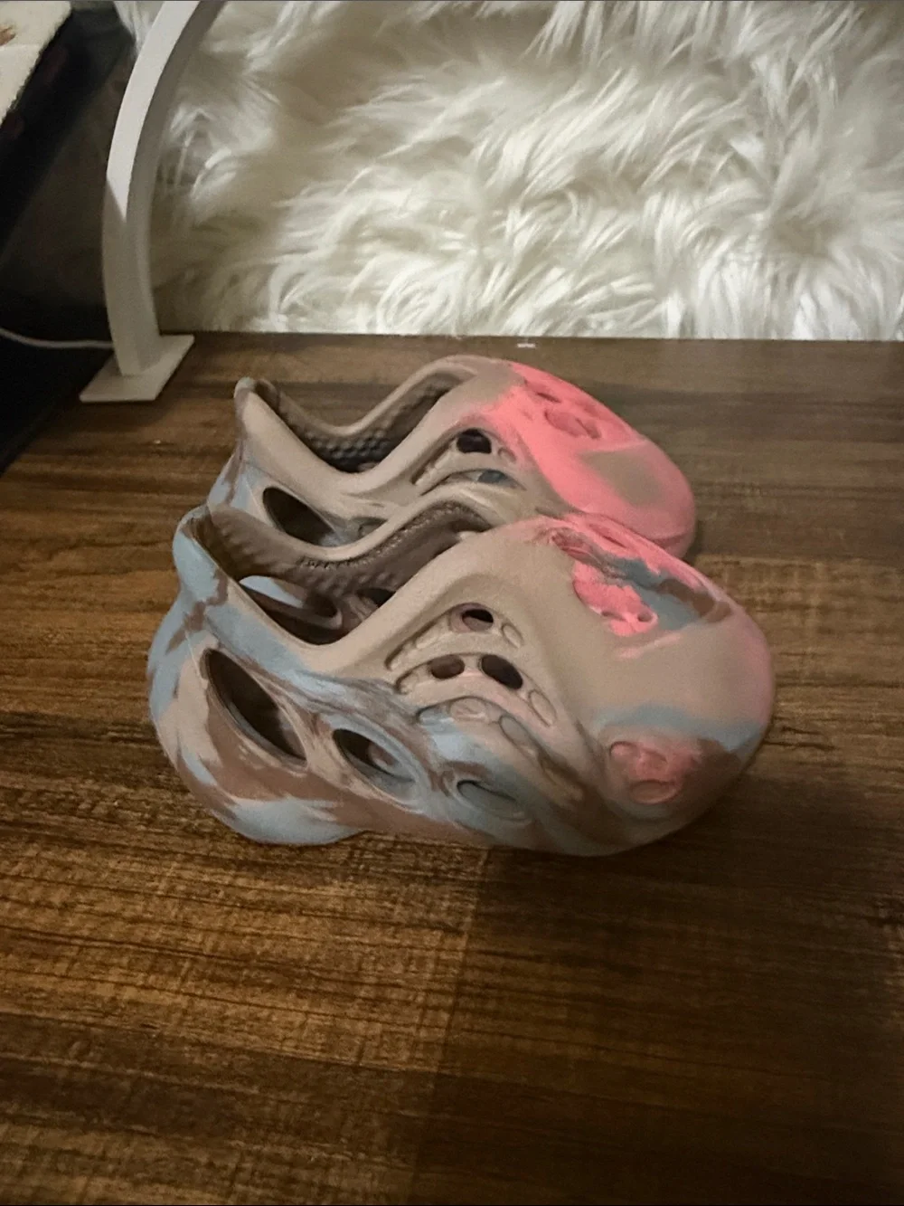 Yeezy Kids Foam Clog in Pink and Brown Gradient